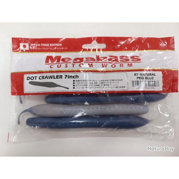 !!! Leurre MEGABASS  "DOT CRAWLER" 7INCH !!!NATURAL PRO BLUE