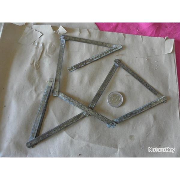 vintage r�gle pliante en laiton 1 m�tre