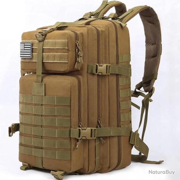 Sac � Dos Tactique Militaire 45L Multifonction Etanche Camping Chasse P�che Randonn�e Trekking Kaki