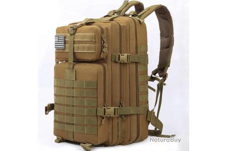 Sac à Dos Militaire Tactique Multifonction - Nylon, Couleur Vert/beige, Pour Rando/camping/voyage
