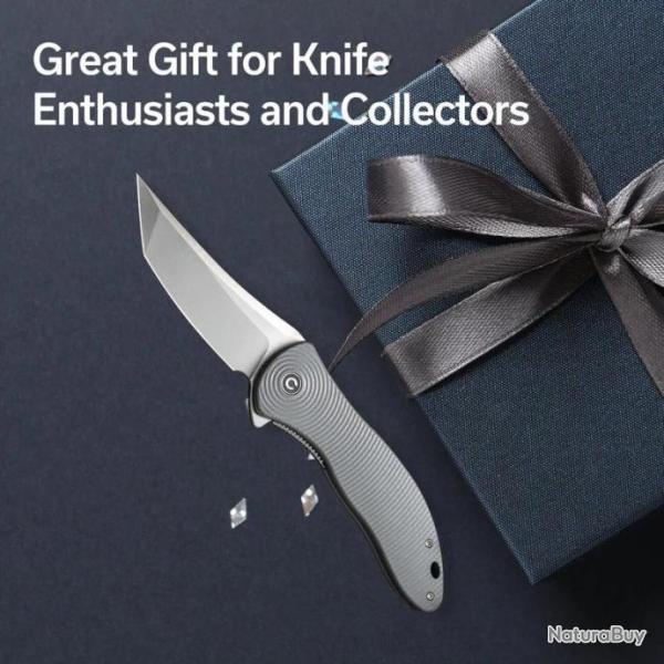 Couteau CIVIVI Synergy 4 Satin Lame Acier Nitro-V Tanto Manche G10 Liner Lock IKBS Clip CIVC21018B2