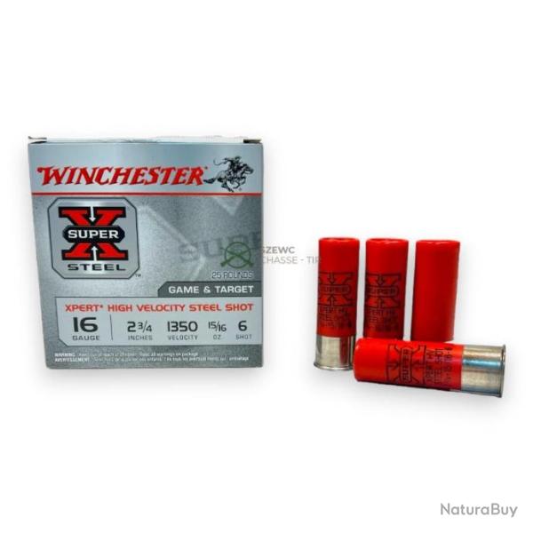 Lot de 5 bo�tes WINCHESTER "Super X Steel" Cal 16/70, 26 grs, acier N�6, produit neuf !!
