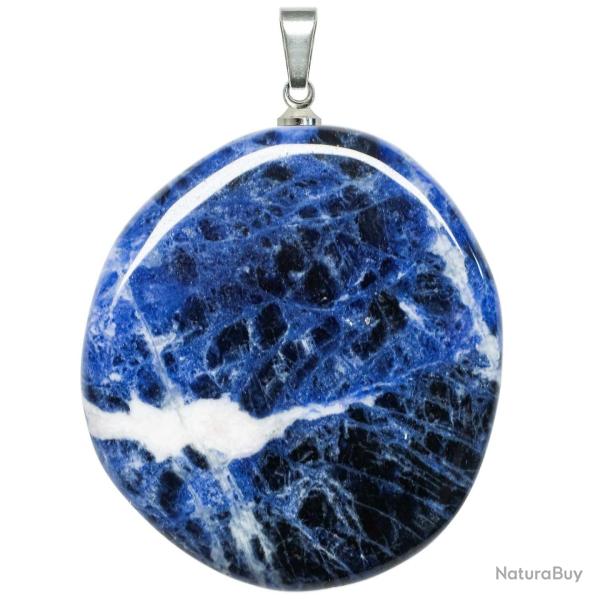 Pendentif galet plat en sodalite