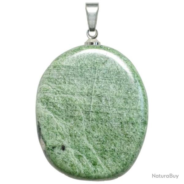 Pendentif galet plat en diopside