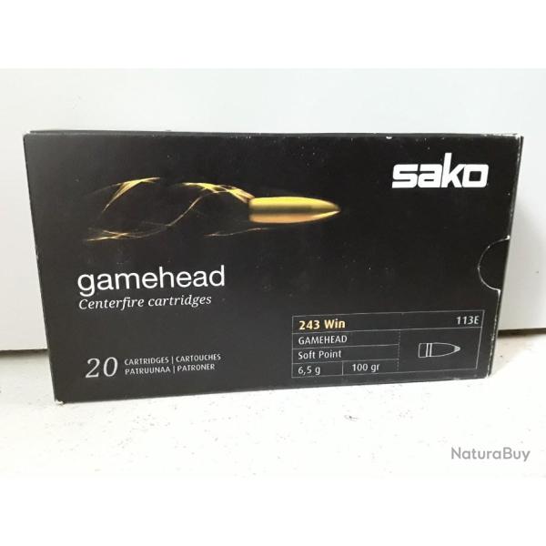 Balles Sako GAMEHEAD cal.243win 100gr