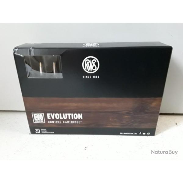 9868 BOITE DE 20 BALLES RWS EVOLUTION CAL 30R BLASER 184GRAINS NEUF