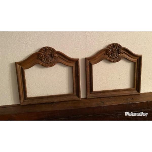 Cadre encadrement bois vintage avec sculptures