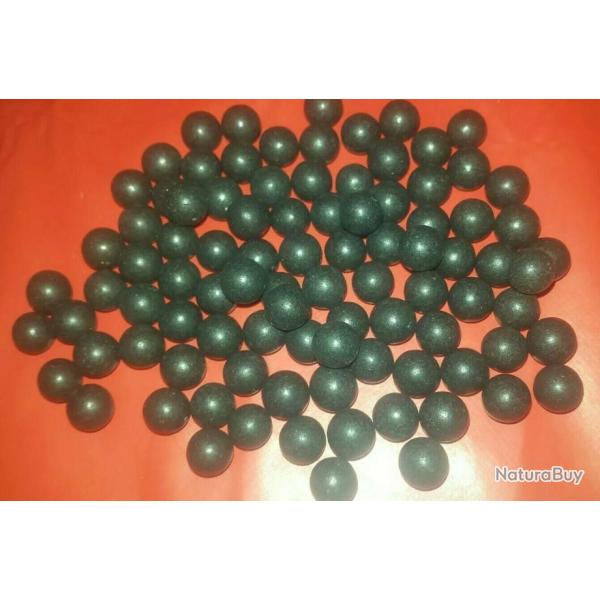 50 billes en terre 8 mm, noir