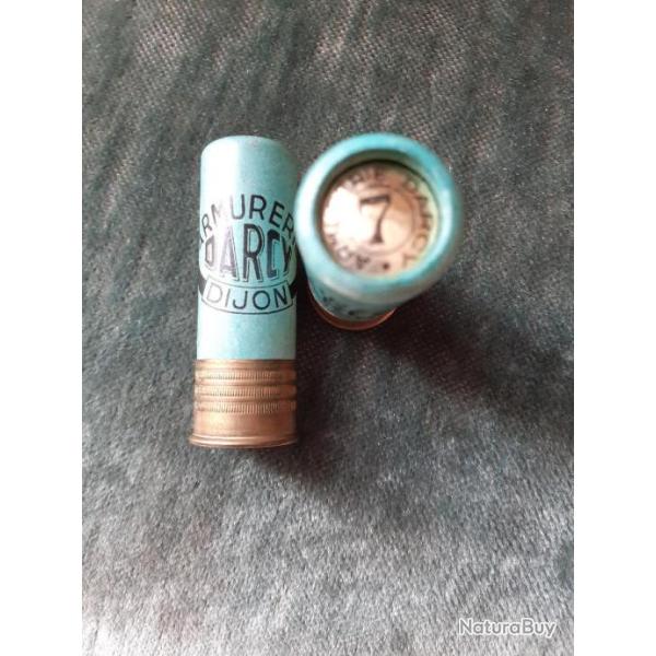 Une cartouche armurerie Darcy cal.12 carton verte pb no 7
