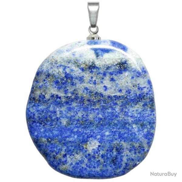 Pendentif galet plat en lapis lazuli