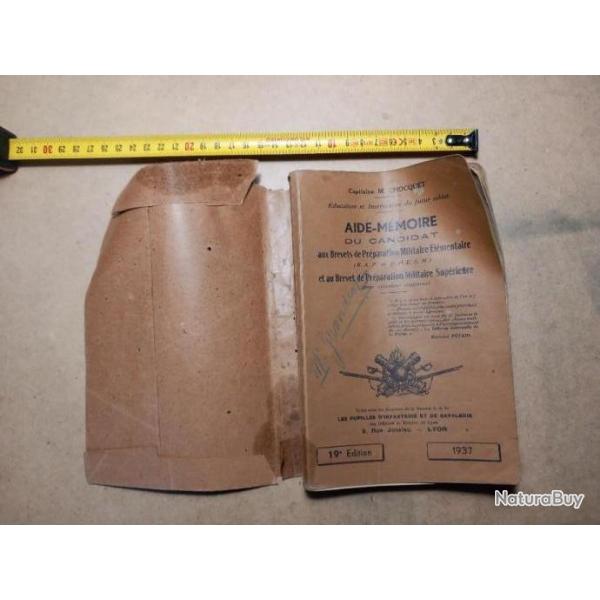 Aide mmoire du candidat aux brevets de preparation militaire lmentaire  dition 1937 livre ancien