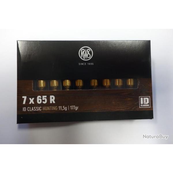 1 BOITE DE BALLES RWS ID CLASSIC  CALIBRE  7X65R   11.5G   177GR