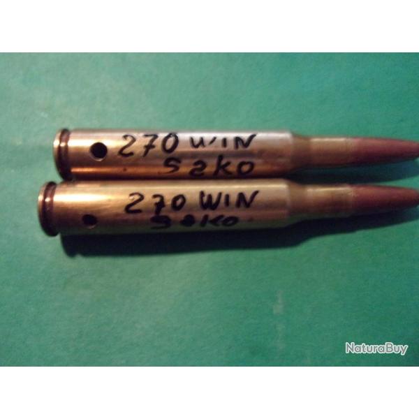 Cartouche de chasse 270 Win ( SAKO ) �tui laiton, demi-blind�e, neutralis�e