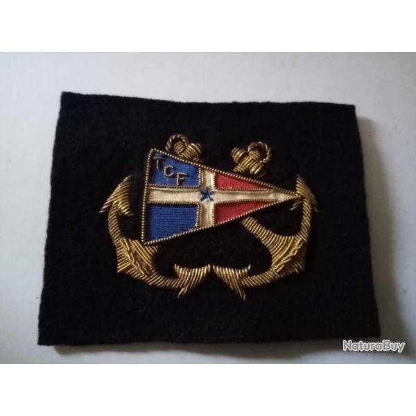 ancien insigne TCF cannetille inconnu 6,5X5 cm parti cannetille