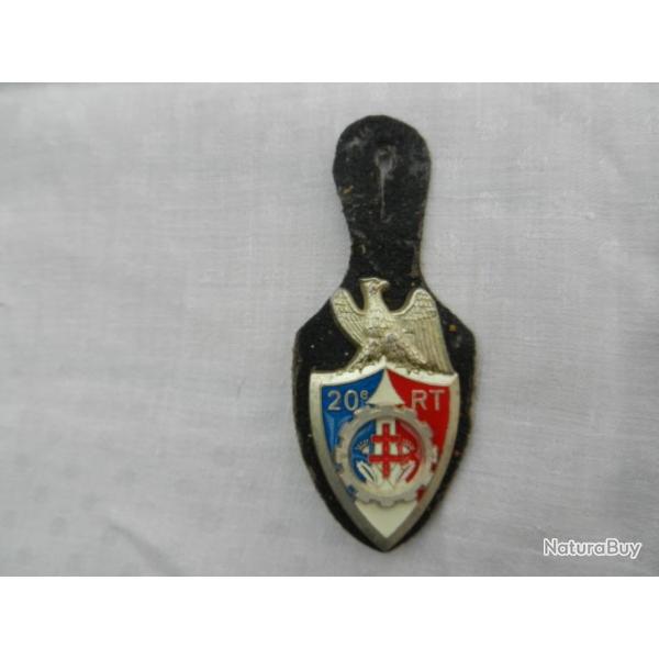 insigne militaire franais avec cuir et pingle du 20 rgiment de transmissions