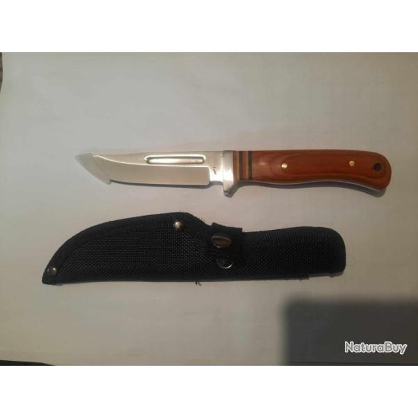 Couteau Frost Cutlery Black Hills Bush Master Lame Acier Inox Manche Bois