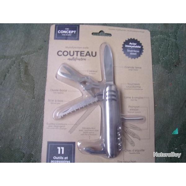 couteau inox de poche multifonctions