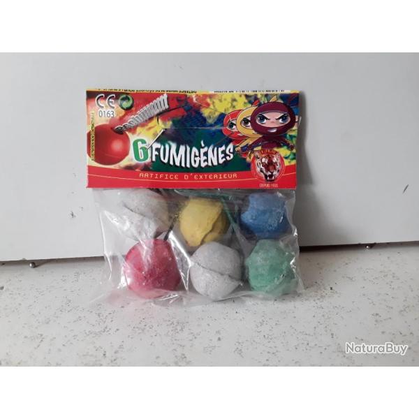 x6 fumigenes Demon jaune/ bleu/ vert/ rouge