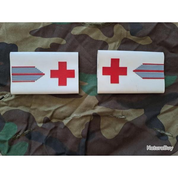 X2 EPAULETTES ADJUDANT SERVICE MEDICAL ESPAGNOL EPOQUE FRANCO HOMBRERAS EJERCITO  100 % ORIGINAL