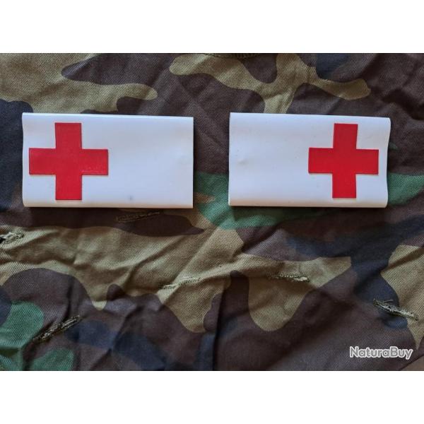 X2 EPAULETTE INFIRMIER SERVICE MEDICAL ESPAGNOL EPOQUE FRANCO HOMBRERAS EJERCITO 100% ORIGINAL