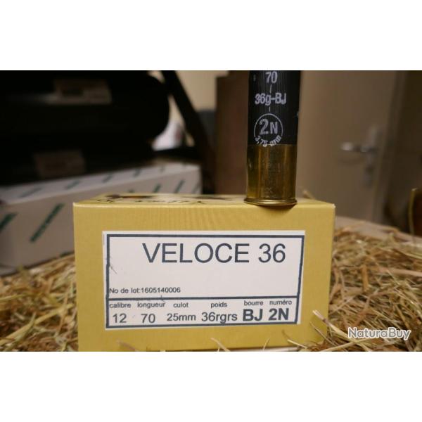 10 cartouches JOCKER VELOCE 36 cal 12/70 en 36 gr BJ pb 2N