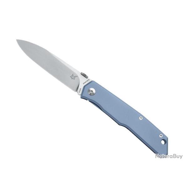 BEL1016 COUTEAU FERMANT FOX PRODUCTION TERZUOLA TITANIUM BLEU 11CM NEUF