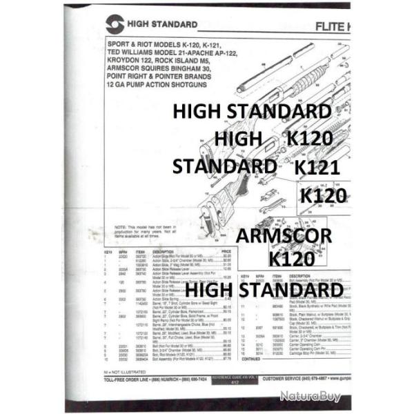 �clat� HIGH STANDARD K120 K121 (envoi par mail) - VENDU PAR JEPERCUTE (m1685)