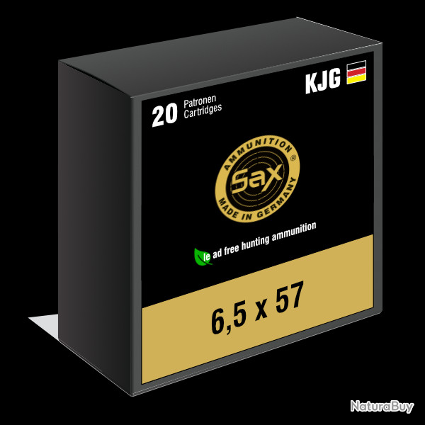 Munitions SAX calibre 6,5x57 KJG-SR 6,0g boite de 20 munitions