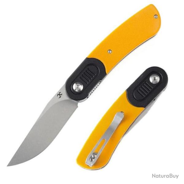 Couteau Kansept Reverie Yellow/Black Lame Acier 154CM SW Manche G10 IKBS Linerlock Clip KT2025B7