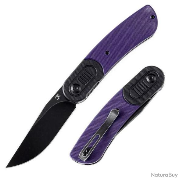 Couteau Kansept Reverie Purple/Black Lame Acier 154CM Manche G10 IKBS Linerlock Clip KT2025B5