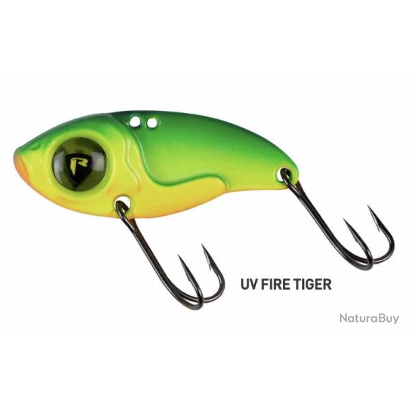 Lame Vibrante Fox Rage Big Eye Blade 8g 4cm 8g UV Fire Tiger