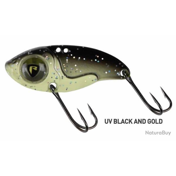 Lame Vibrante Fox Rage Big Eye Blade 17g 17g 6cm UV Black & Gold