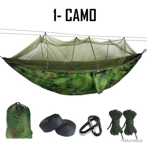 PROMO ! HAMAC MOUSTIQUAIRE CAMOUFLAGE ULTRA LEGER TOILE DE PARACHUTE 220kg - LIVRAISON GRATUITE!