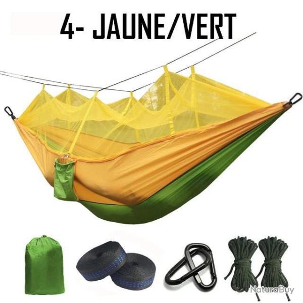 PROMO ! HAMAC MOUSTIQUAIRE JAUNE-VERT ULTRA LEGER TOILE DE PARACHUTE 220kg - LIVRAISON GRATUITE!