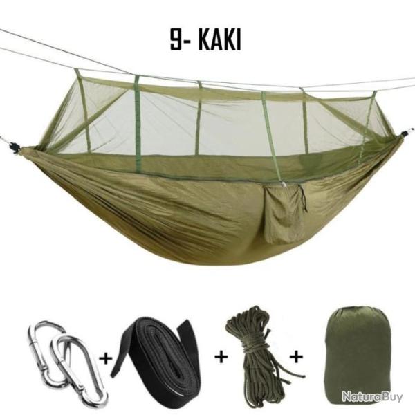 PROMO ! HAMAC MOUSTIQUAIRE KAKI ULTRA LEGER TOILE DE PARACHUTE 220kg - LIVRAISON GRATUITE!