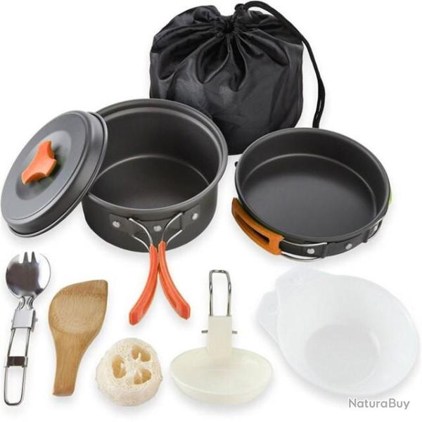 PROMOTION !! Kit de cuisine pour camping et bivouac 9 en 1 orange  - LIVRAISON GRATUITE