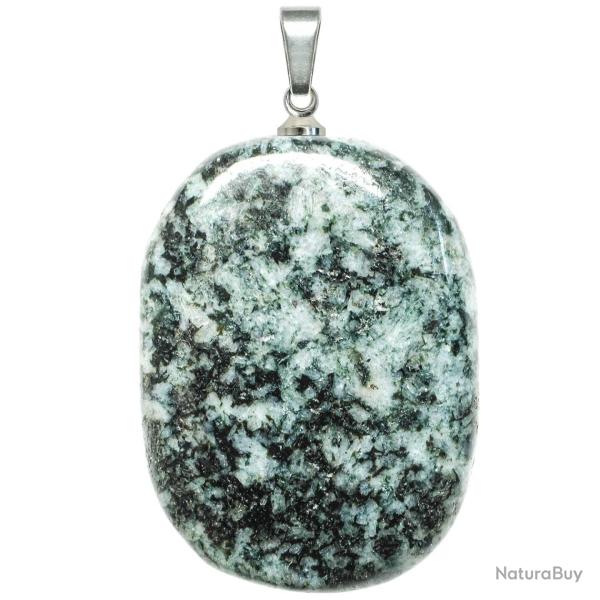 Pendentif galet plat en diorite