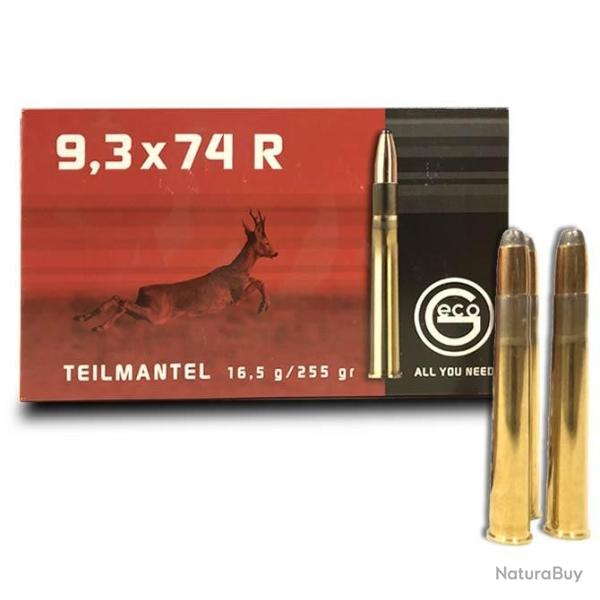 Munitions GECO calibre 9.3x74R Softpoint 255gr - 16.5g x20