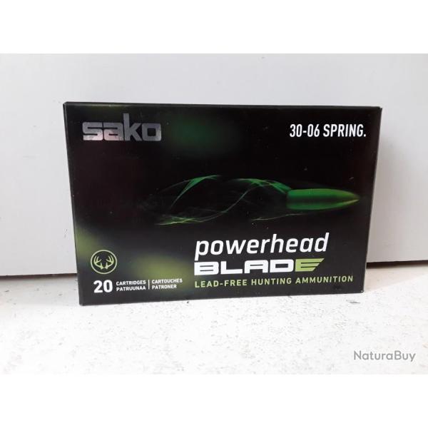 x20 balles Sako POWERHEAD BLADE cal.30-06spr 175gr cuivre sans plombs