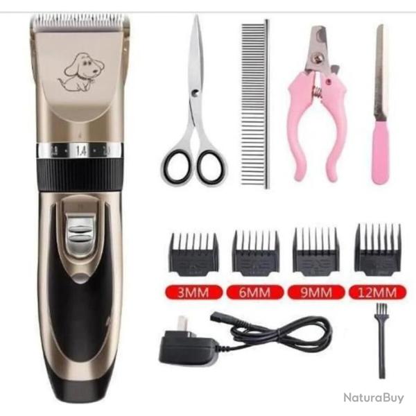 Tondeuse Chien Charge Rapide Sans fil USB Plug Toilettage Professionnel Animal