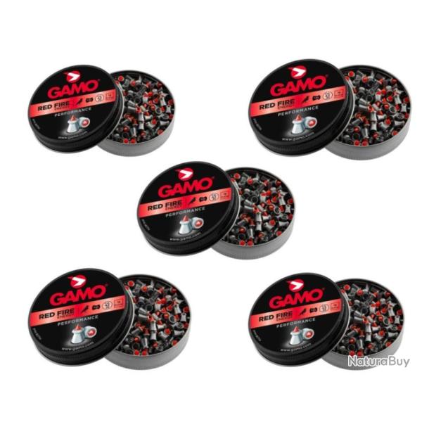 Lot de 5 bo�tes de plombs Red Fire - cal. 4,5 mm