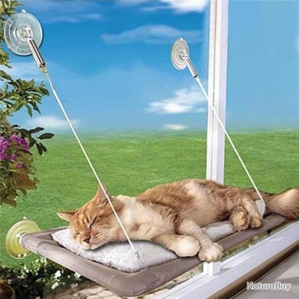 Transat Hamac pour Chats Lavable et d�montable Avec ventouse 55X35 cm