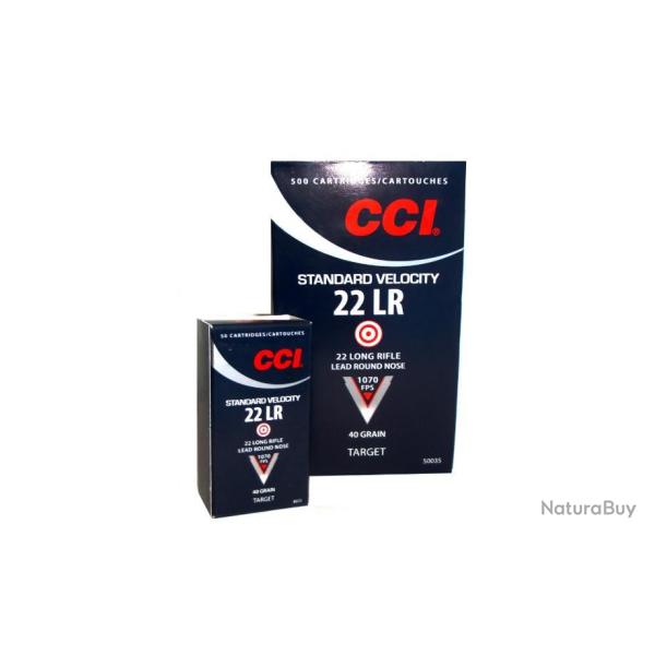 Bo�te de 50 Munitions CCI Standard Velocity Calibre 22 LR - 40 Gr
