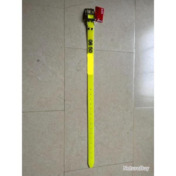 Collier de chien grav� taille standard jaune