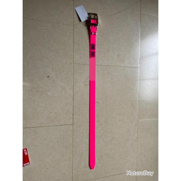 Collier de chien grav� taille standard rose