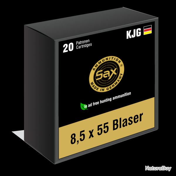 Munitions SAX calibre 8,5x55 Blaser KJG-SR 9,0g boite de 20 munitions
