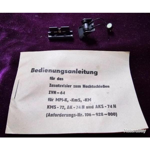 AK47 - AKM : mire et guidon nocturne RDA! Fonctionne toujours! Ex Allemagne de l'Est