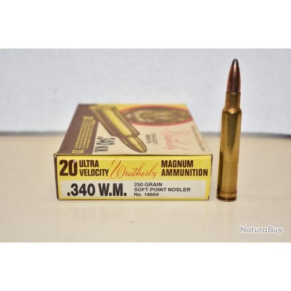 Desto 25! 1 Boite de Balles Weatherby Soft Point 340 WBY