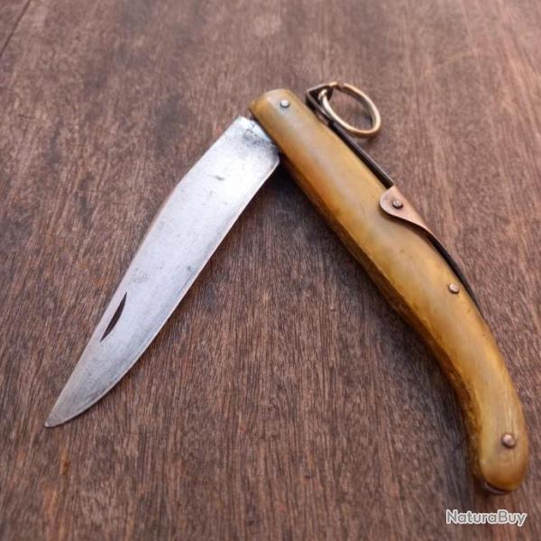 Ancien et Solide Couteau � palme Manche en Corne