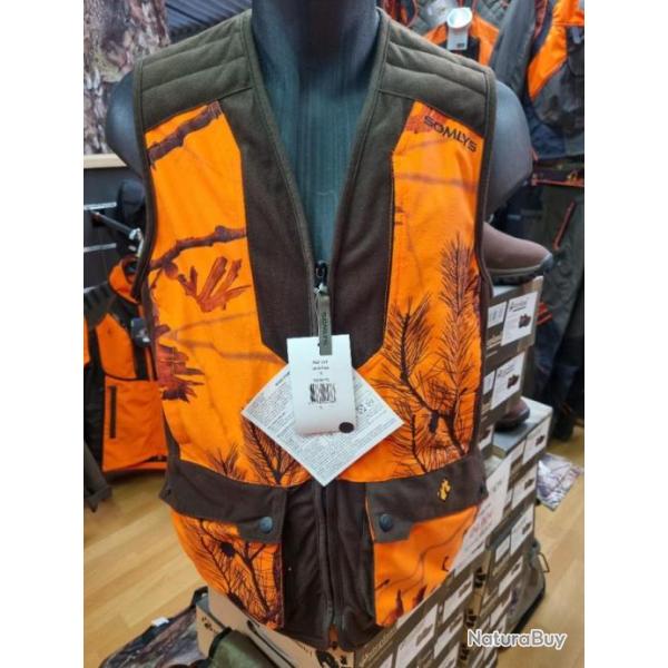 DESTOCK !! Gilet de chasse SOMLYS summer orange camo